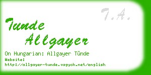 tunde allgayer business card